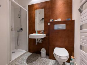 a bathroom with a toilet and a sink at Location saisonnière avec terrasse privée, WIFI, animaux admis, recharge électrique à Rivières - FR-1-653-275 in RiviÃ¨res +12 photos