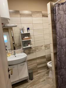 Kúpeľňa v ubytovaní Aranyfürt Apartmanház + 37 fotografií