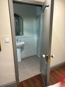 a bathroom with a toilet and a sink at The Blue Door in Castleisland