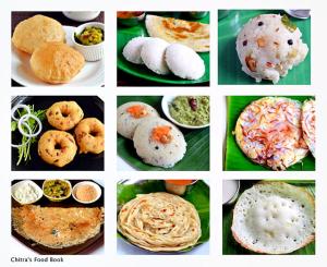 a collage of pictures of different types of food at Aarna Coastal Resort in Māvalli