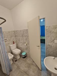 a bathroom with a toilet and a sink at Departamento CR in Alta Gracia