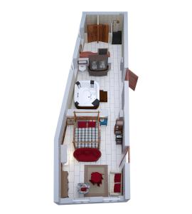 an overhead view of a floor plan of a room at Le Spa du Sorcier in Longeville-lès-Metz