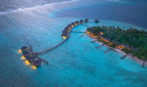 an aerial view of an island in the ocean at Adaaran Club Rannalhi - All Inclusive - 45 Minutes away from Male by Speedboat in South Male Atoll