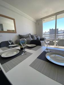 Χώρος καθιστικού στο Bello y tranquilo departamento en La Serena