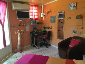 TV a/nebo společenská místnost v ubytování Maison Joss studio proche aéroport