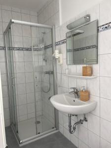 Koupelna v ubytování Hotel Passat