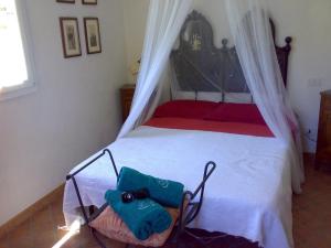 a bedroom with a bed with a canopy at Casa Didun -apart Bartume' in Dolcedo