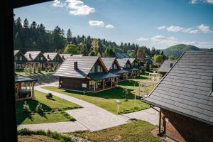 widok na wioskę z domami i drzewami w obiekcie Jabłonki Resort&Spa w mieście Jabłonki +37 zdjęć