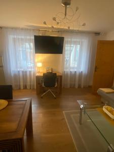 TV in/ali zabaviščno središče v nastanitvi Apartment mit Sauna im Wienerwald - Mödling