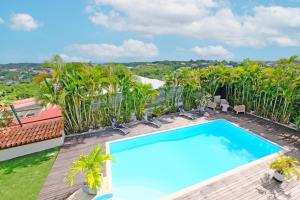 une image d'une piscine sur le toit d'une maison dans l'établissement Villa Dampierre, au Gosier