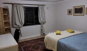 a bedroom with a bed and a window at Tesselaarsdal Backpackers & Koshuis in Caledon
