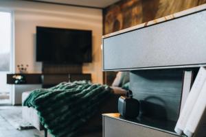Kuchyň nebo kuchyňský kout v ubytování Lynett Suites