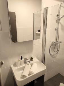 Koupelna v ubytování Löwen Hotel