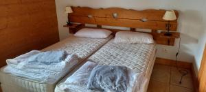 Katil atau katil-katil dalam bilik di Appartement Les Menuires 6 personnes