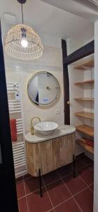 a bathroom with a sink and a mirror at Terracotta - Séjour à Auxerre in Auxerre