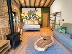 Postel nebo postele na pokoji v ubytování Casa Escondida Aveiga