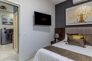 Postel nebo postele na pokoji v ubytování Pequeño espacio, gran lujo en Zapotlanejo Suite 304