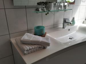 Koupelna v ubytování Gästehaus Arkona