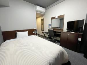 TV a/nebo společenská místnost v ubytování Hotel Route-Inn Dai-ni Ashikaga