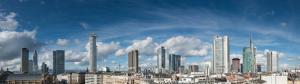 Uma visão geral de Frankfurt ou uma vista da cidade tirada do hotel