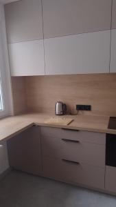 a kitchen counter with a toaster on top of it at apartament in Tomaszów Mazowiecki