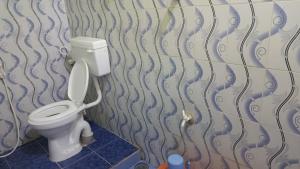 a bathroom with a white toilet in a room at Hotel Grand Arputha in Velankanni