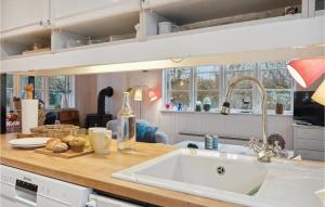 una cocina con fregadero y encimera en Cozy Home In Haderslev With Wifi, en Haderslev