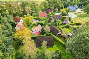 an aerial view of a house with a green yard at Goudhaan I Fijne Accommodatie met Openhaard in Zwiggelte +46 photos