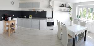 Kuchyň nebo kuchyňský kout v ubytování M I S T E R B A L E S Ferienwohnung Zittau Bahnhofsnähe