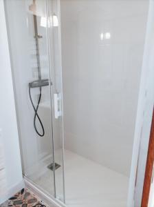 ルマンにあるBel appartement tout équipéの浴室のガラス扉付きシャワー +4枚の写真