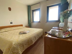 Postel nebo postele na pokoji v ubytování Hotel Ristorante SASSO