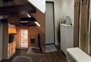 Posezení v ubytování Apartamentai ant marių kranto