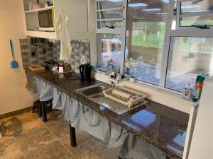 un bancone della cucina con lavandino e finestra di Mispa George a George