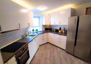 Η κουζίνα ή μικρή κουζίνα στο Rooftop Apartments - Doppelzimmer in Gemeinschaftsunterkunft (Weinberg R2)