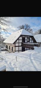 Ferienhaus am Wald v zimě