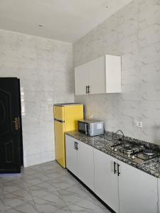 Kuchyň nebo kuchyňský kout v ubytování sunny service apartment