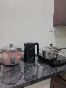 Kuchyň nebo kuchyňský kout v ubytování NSJay Guest House