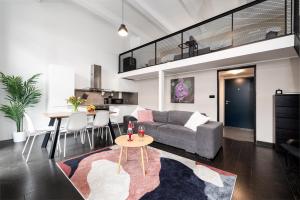 Posezení v ubytování Modern loft-apartments in Prague