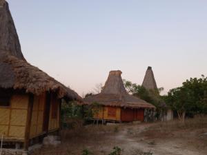 MatawaiPraikamarru Home Stay的茅草屋顶的小屋