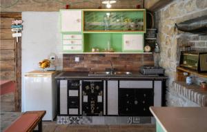 a kitchen with a sink and a refrigerator at Casa Zamarija in Labin +37 photos