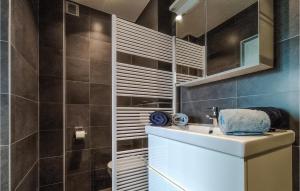 a bathroom with a sink and a shower at 1 Bedroom Lovely Apartment In Oostende in Ostend