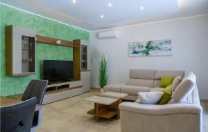 a living room with a couch and a television at Santa Domenica in Rabac +27 photos