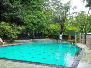 a large blue swimming pool in a yard at Sisiliyana Stone Resort in Gonapola