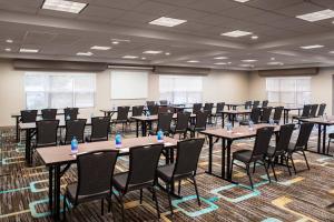 a conference room with tables and chairs in it at Residence Inn by Marriott Cypress Los Alamitos in Los Alamitos +23 photos