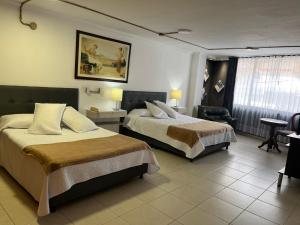 Postel nebo postele na pokoji v ubytování HOTEL COSTA DEL SOL FUSAGASUGa