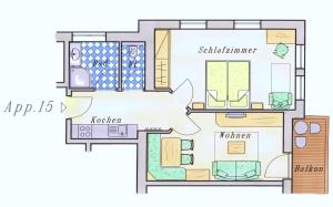 The floor plan of Landhaus Huber