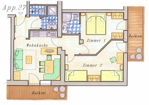 The floor plan of Landhaus Huber