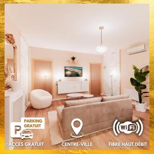 Χώρος καθιστικού στο Central 2-Bedroom Apartment with Free Parking and High-Speed Wi-Fi +17 φωτογραφίες