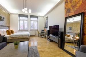 TV a/nebo společenská místnost v ubytování Apartment Ruska