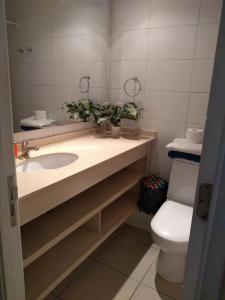 a bathroom with a sink and a toilet at dptos de 2 a 4 personas in Santiago